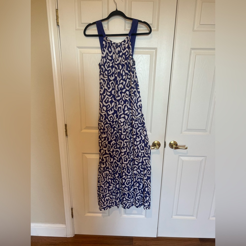 NWT Stylish Tiered Blue and White Women's Dress